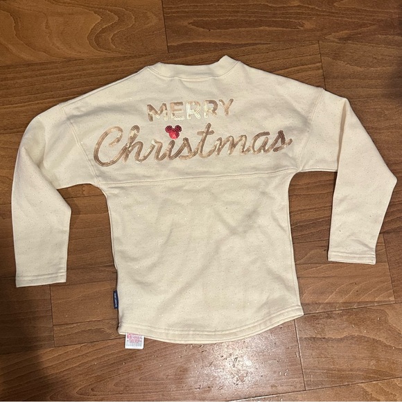 Disney Festive Sequin Cream Long Sleeve Spirit Jersey Sweatshirt - Picture 3 of 5